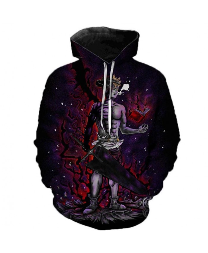 Newest Anime Black Clover 3D Hoodies Teens Fashion Cartoon Hooded Sweatshirts Spring Casual Outerwear Plus Size Coat C