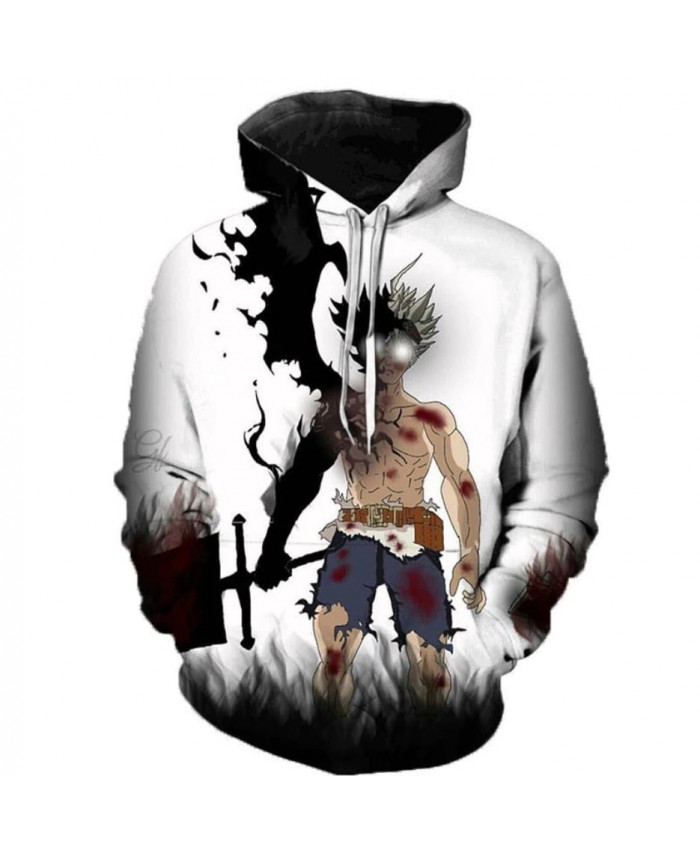 Newest Anime Black Clover 3D Hoodies Teens Fashion Cartoon Hooded Sweatshirts Spring Casual Outerwear Plus Size Coat D