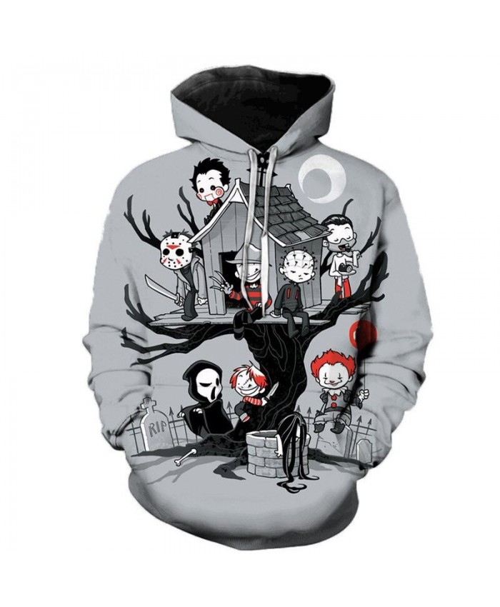 Newest Horror Film 3D Hoodies Unisex Spring Outerwear Men/Women Sweatshirts Plus Size Personality Fashion Polluver