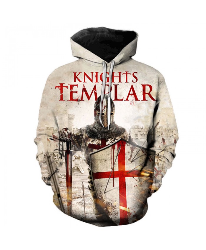 Newest Knights Templar 3D Printed Hoodies Men Women Fashion Casual Hooded Sweatshirts Streetwear Oversized Outerwear Pullovers A