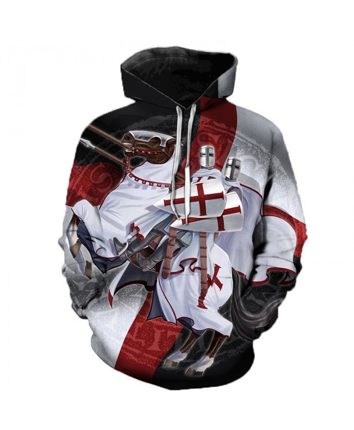 Newest Knights Templar 3D Printed Hoodies Men Women Fashion Casual Hooded Sweatshirts Streetwear Oversized Outerwear Pullovers B