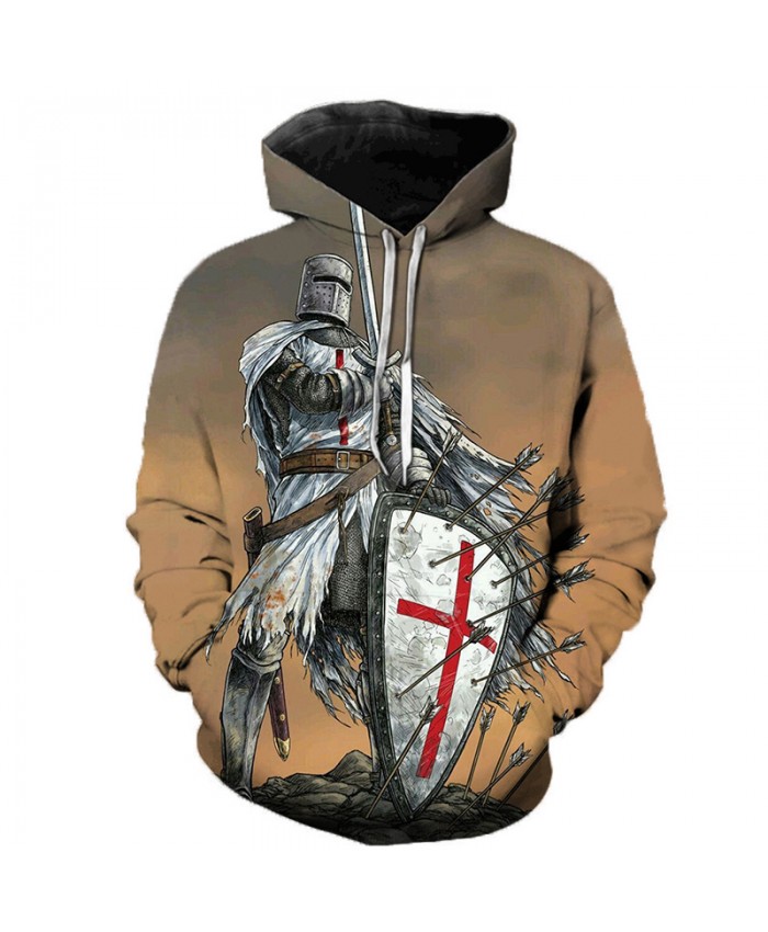 Newest Knights Templar 3D Printed Hoodies Men Women Fashion Casual Hooded Sweatshirts Streetwear Oversized Outerwear Pullovers C