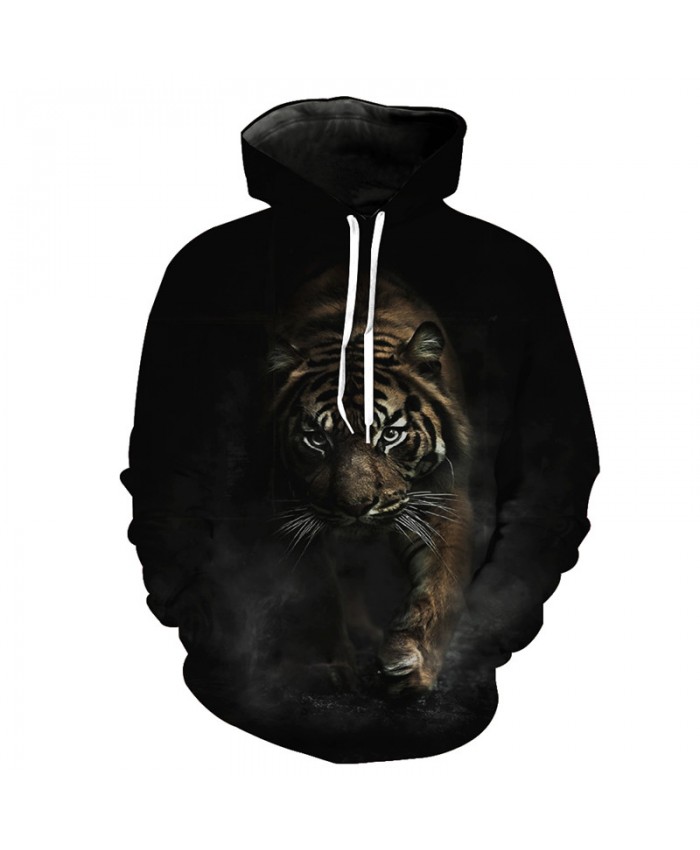 Night Predator Tiger Hoodies Autumn Cool Pullover Sweatshirt Casual Hoodie Autumn Tracksuit Pullover Hooded Sweatshirt