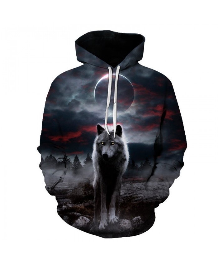 Night Space Galaxy Sweatshirts Men/women Tracksuits Tops Print Galaxy Wolf Hooded Hoodies Thin Autumn Sweatshirts Big size S-6XL