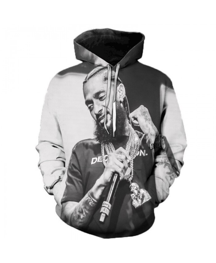 Nipsey Hussle Music 3D Printed Hoodies Men/Women Singer Hooded Sweatshirts Spring Outerwear Plus Size Unisex Polluver A