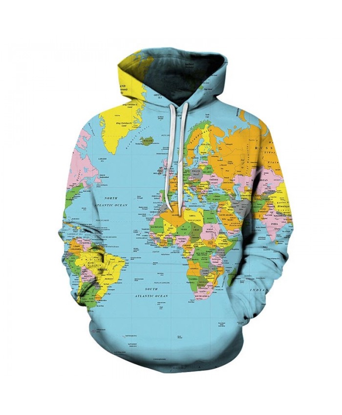 North Atlantic Map 3D Printed Men Pullover Sweatshirt Pullover Hoodie Casual Streetwear Sweatshirt Fashion Men