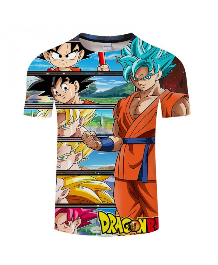 One PK Six Cartoon Goku Dragon Ball 3D Print Men tshirt Casual Summer tshirt Short Sleeve Male O-neck Drop Ship
