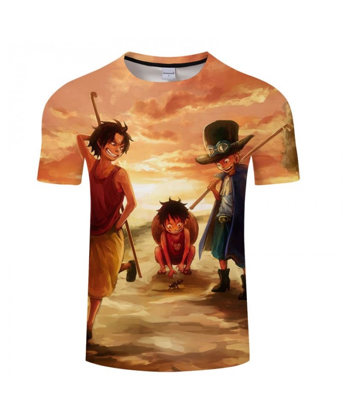 One Piece Catching Ants 3D Printed Men tshirt Crossfit Shirt Casual Summer Short Sleeve Male tshirt Men Round Neck