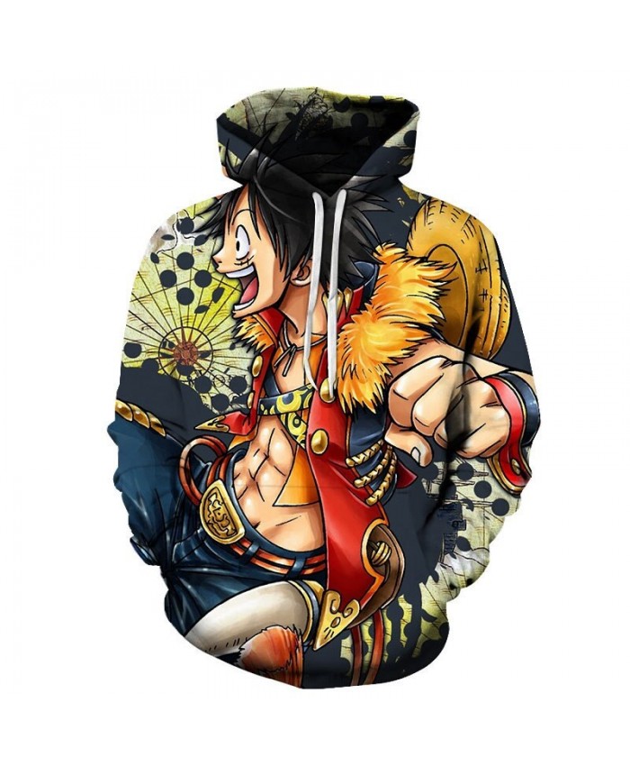 One Piece Happy Mouth 3D Print Men Pullover Sweatshirt Clothing for Men Custom Pullover Hoodie Streetwear Sweatshirt