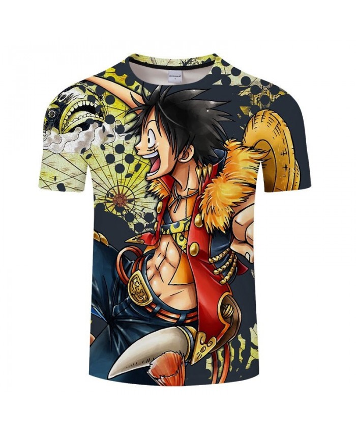 One Piece Happy Mouth 3D Printed Men tshirt Crossfit Shirt Casual Summer Short Sleeve Male tshirt Men Round Neck Top