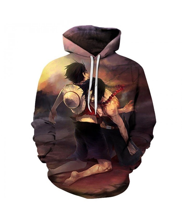 One Piece Leaning People 3D Printed Men Pullover Sweatshirt Clothing for Men Custom Pullover Hoodie Streetwear