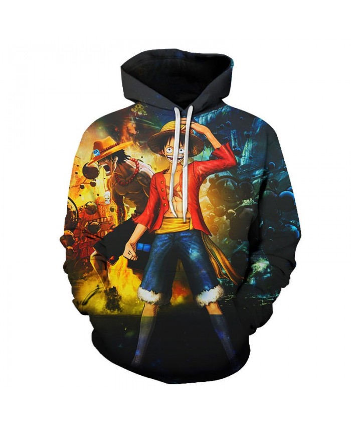 One Piece Standing In The Water 3D Print Men Pullover Sweatshirt Clothing for Men Custom Pullover Hoodie Streetwear