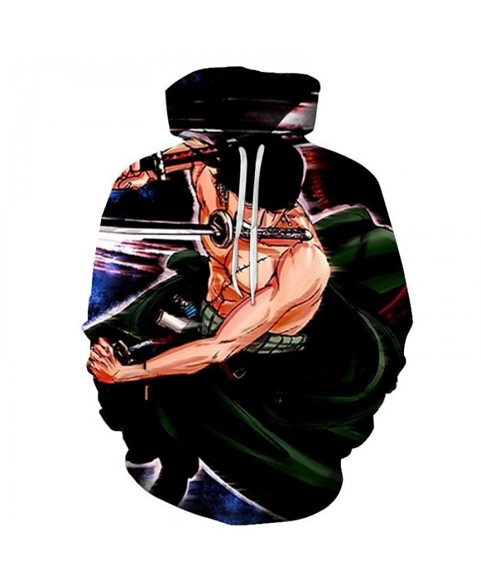 One Piece Sword On The Shoulder 3D Print Men Pullover Sweatshirt Clothing for Men Custom Pullover Hoodie Streetwear