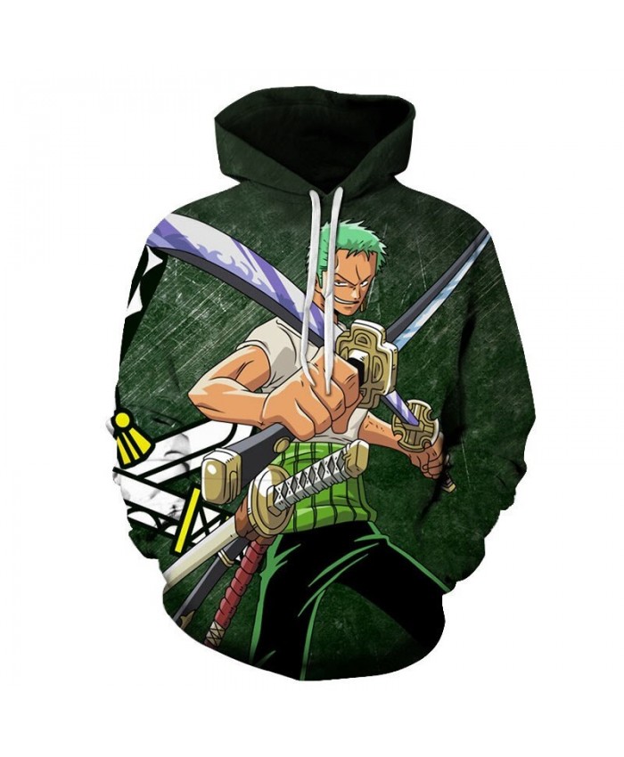One Piece Two Swords Intersect 3D Printed Men Pullover Sweatshirt Clothing for Men Custom Pullover Hoodie Streetwear