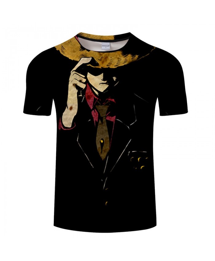 One Piece Wearing Straw Hat 3D Printed Men tshirt Crossfit Shirt Casual Summer Short Sleeve Male tshirt Men Anime
