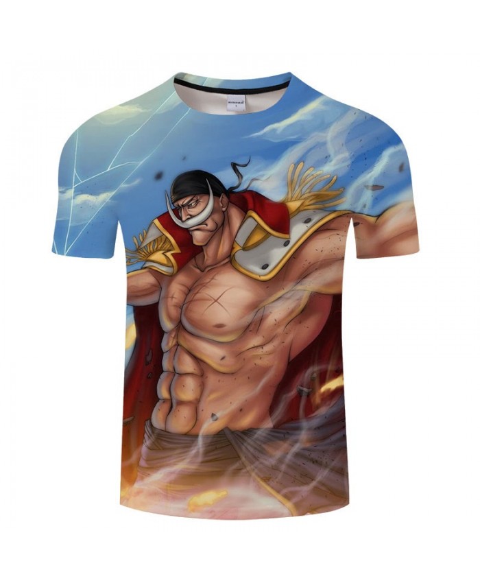 One Piece White Beard 3D Printed Men tshirt Crossfit Shirt Casual Summer Short Sleeve Male tshirt Men Round Neck Top