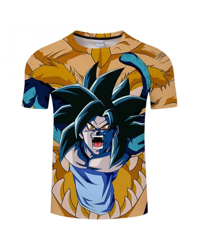 Open Mouth Cartoon Goku Dragon Ball 3D Print Men tshirt Casual Summer 2021 Hot Sell Short Sleeve Male Drop Ship
