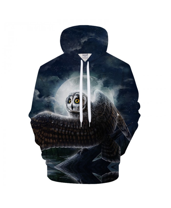 Owl & Moon 3D Printed Hoodie Sweatshit Fashion Hoodies Men 2021 Autumn Winter Cloth Tracksuit Pullover Drop Ship