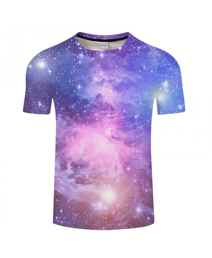 Pink and Purple Shining Galaxy Unisex T shirt 3D Digital Print tshirt 2019 Summer Short Sleeve Tees Tops Drop Ship