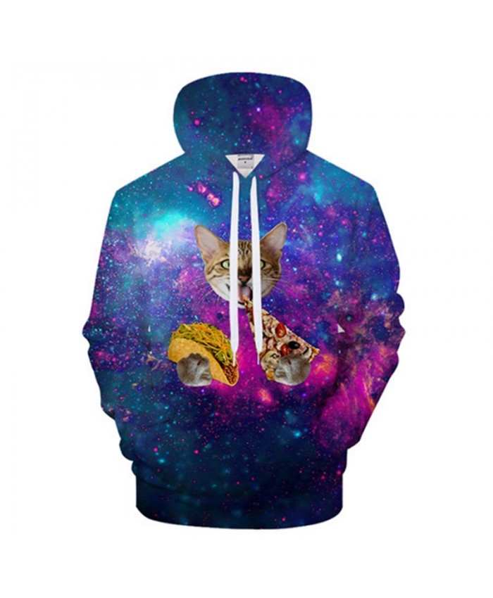 Pizza Cat Hoodies Sweatshirts 3D Galaxy Hoodie Men Casual Tracksuit Novelty Streetwear Brand Hoodie Male Autumn Plus Size Hoody