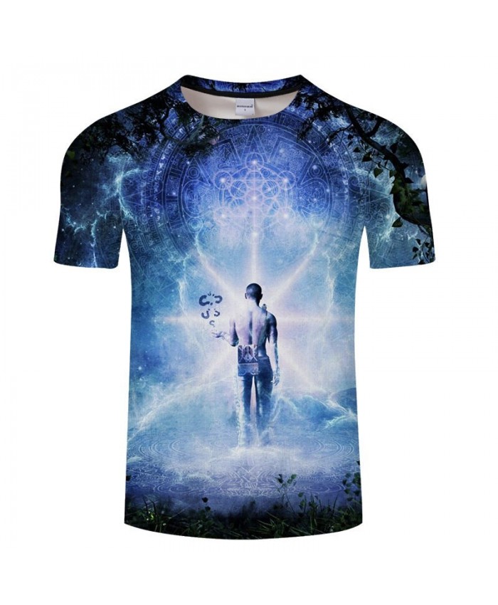 Popular Men T shirt Summer Warrior Print Anime Short Sleeve Top Mens Tee Boy Tshirt Fashion Streetwear DropShip