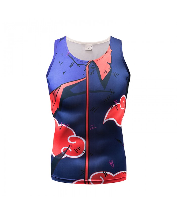 Print Tank Tops Men Vest Male singlet Anime Top&Tee Fitness Chinese Style Tight Bodybuilding Women Sleeveless Summer