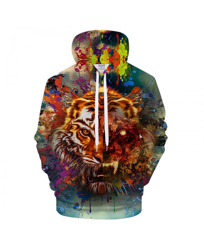Print Tiger 3D Hoodie Men Hoody Brand Tracksuit Pullover Sweatshirt Harajuku Streetwear Animal Coat Hiphop DropShip