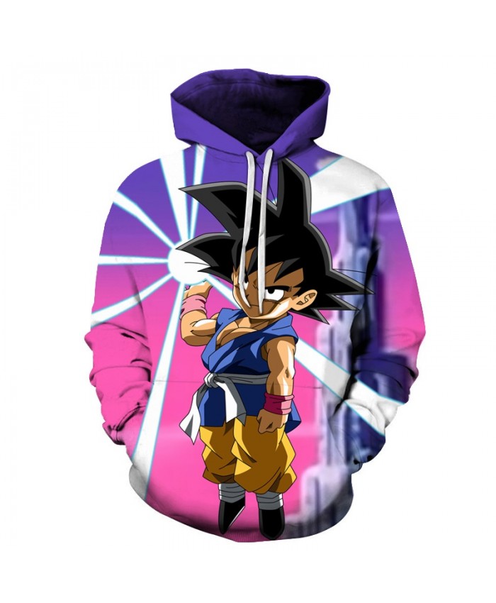 Purple Cartoon 3D Print Hoodie Men Autumn Long Sleeve Tops Goku Dragon Ball Hoodies Saiyan Band Pullover Sweatshirts Drop Ship