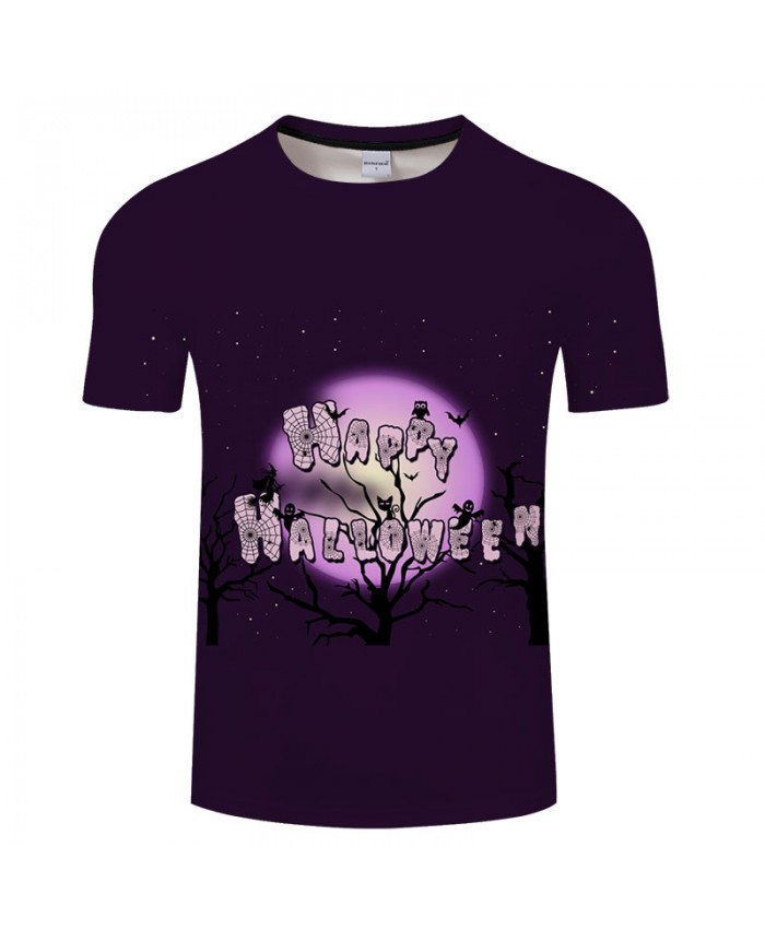 Purple Halloween 3D Print T shirts Men T-shirts Brand Top Tee Streetwear Summer Short Sleeve tshirt O-neck Drop Ship