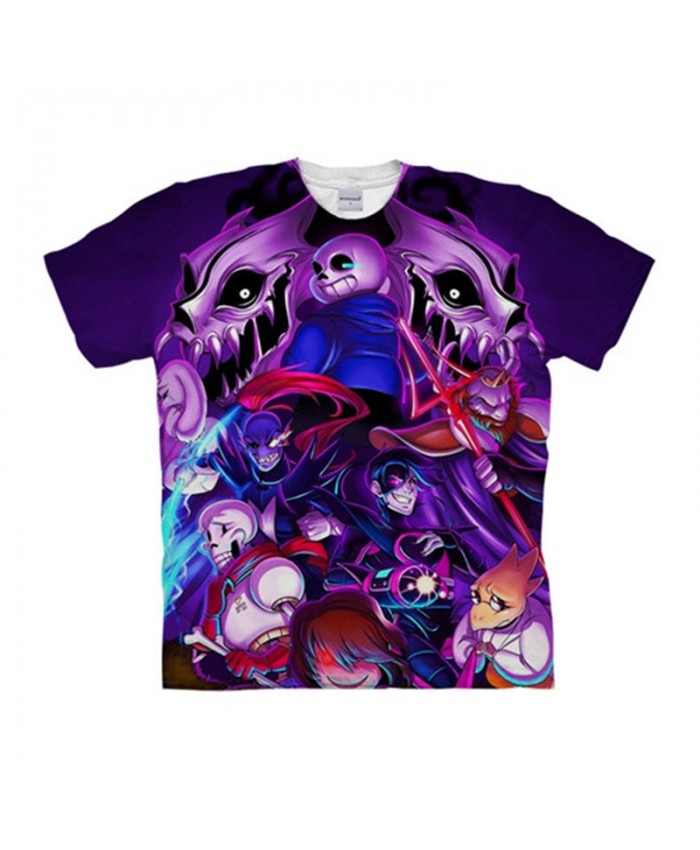 Purple Head Undertale 3D Printed Men Anime tshirt Crossfit Shirt Casual Short Sleeve Male T Shirt Men Brand Tops&Tee