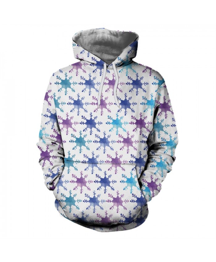 Purple Snowflake Christmas Hoodies 3D Sweatshirts Men Women Hoodie Print Couple Tracksuit Hooded Hoody Clothing