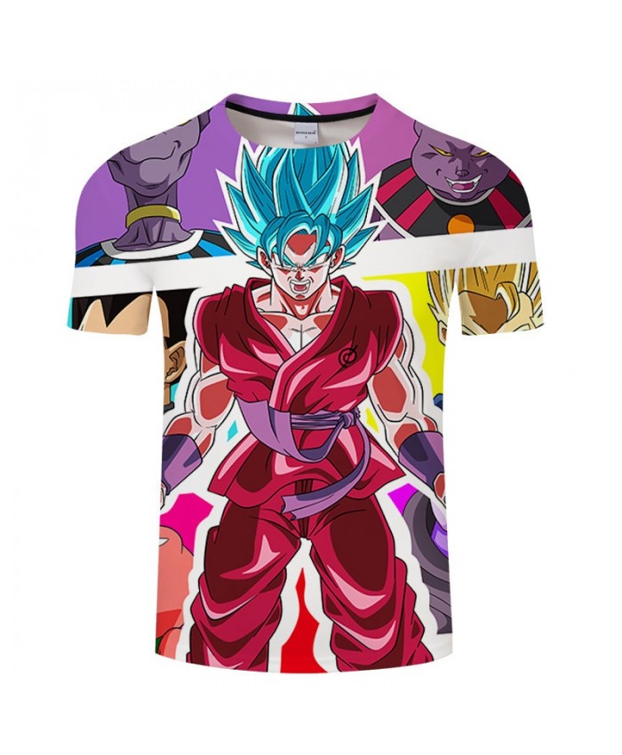 Red Cothes Cartoon Goku Dragon Ball 3D Print tshirt Men tshirt Casual 2021 New Short Sleeve Male O-neck Drop Ship