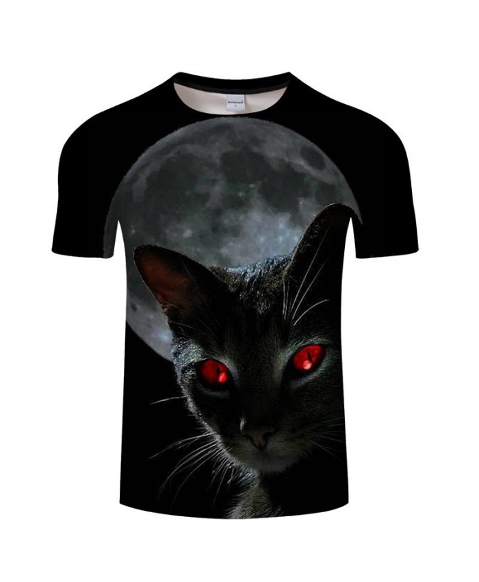 Red Eyes Cat 3D Printed Men tshirt Crossfit Shirt Casual Summer Short Sleeve Male tshirt Brand Men Loose Round Neck