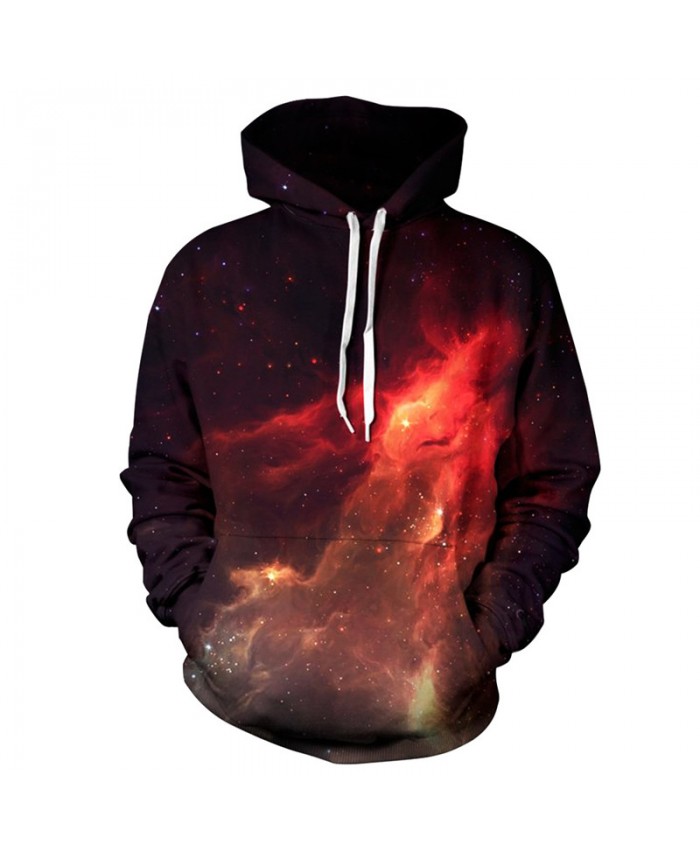 Red Flame Universe Galaxy Hoodie Sweatshirts Neutral Pullover