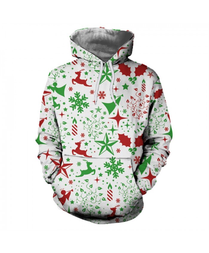 Green Stars Christmas Hoodies 3D Sweatshirts Men Women Hoodie Print ...