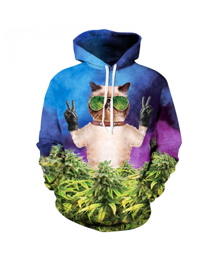 Regal Cat Print Neutral Hoodie Print Fashion Hooded Sweatshirt Neutral Pullover Soprtswear