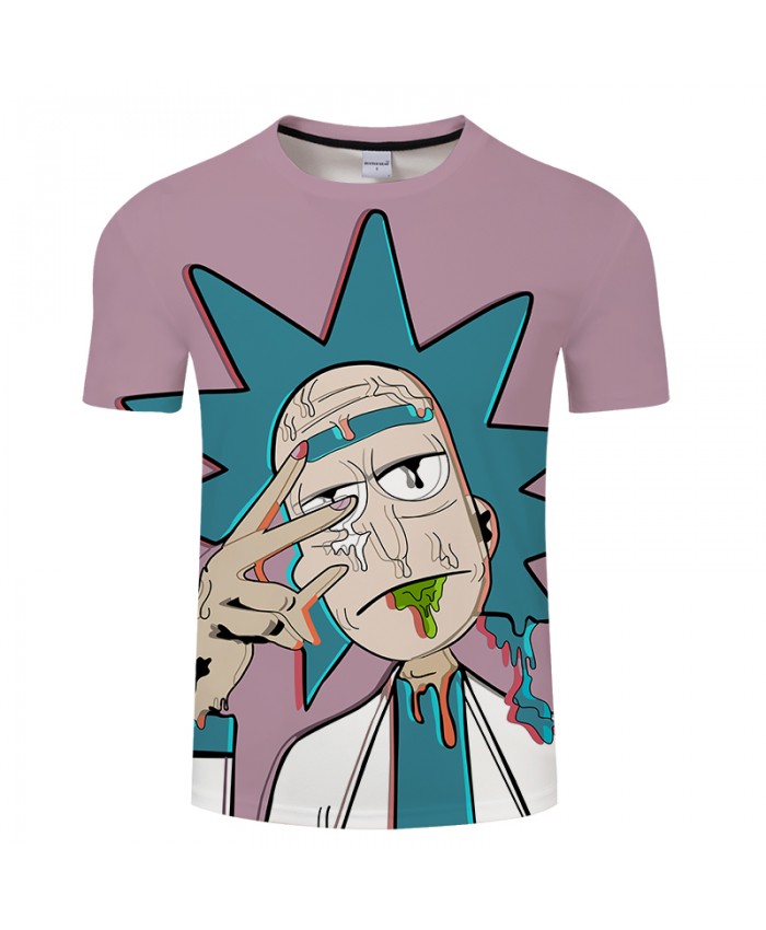 Rick 3D Print t shirt Men Women tshirts Summer Cartoon Short Sleeve O-neck Tops&Tees 2021 Green Hair Drop Ship