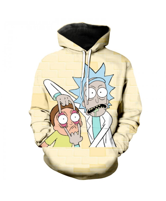 Rick and Morty Neutral Hooded Sweatshirts Autumn Anime Pullover Sportswear