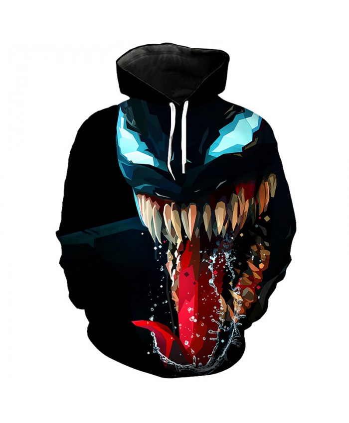 Roaring venom printing cool 3D hooded sweatshirt fashion street dress pullover