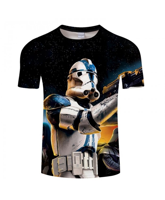 Robot Gun Star Wars 3D Print T Shirt Men tshirt Summer Casual Slim tshirt Short Sleeve O-neck Tops&Tee Drop Ship