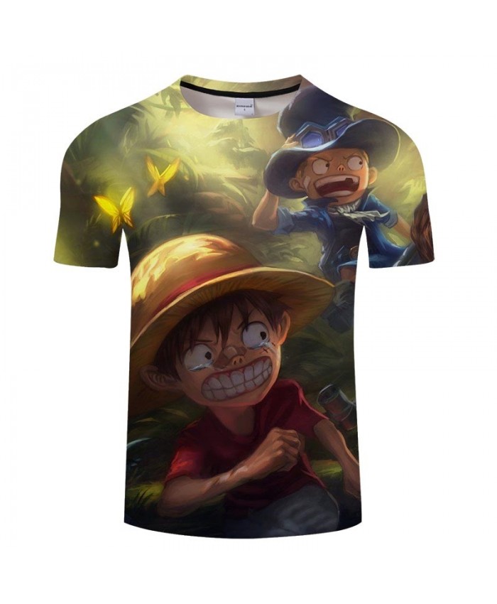 Round Eyes One Piece 3D Print Men tshirt Crossfit Shirt Casual Summer Short Sleeve Male tshirt Men Anime Tops&Tee