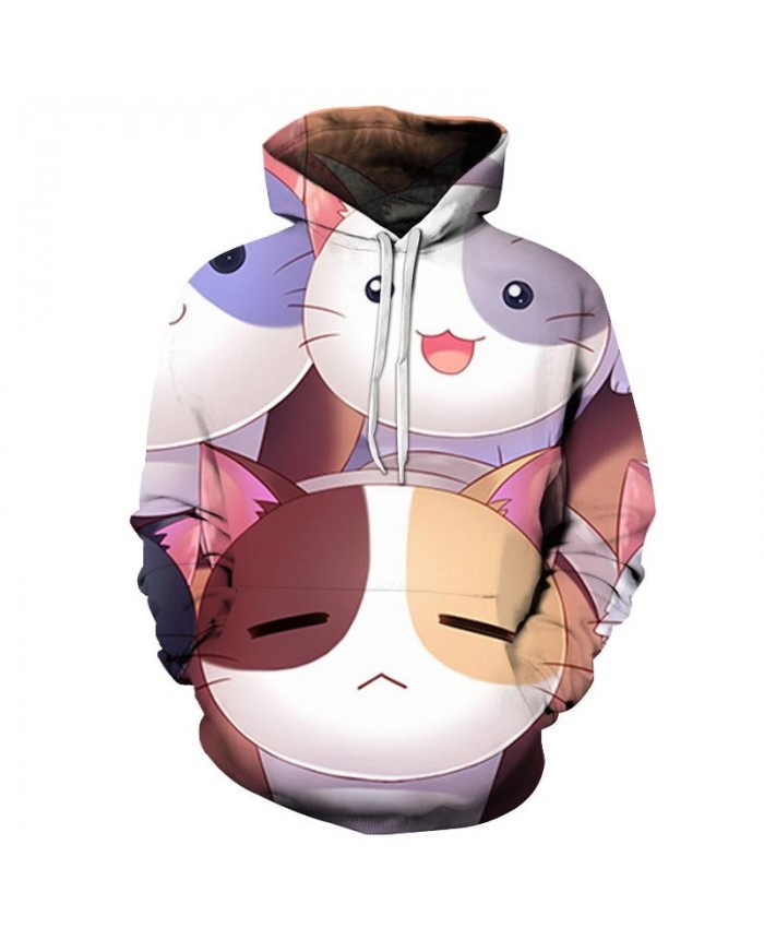 Sad And Happy Cat 3D Printed Mens Pullover Sweatshirt Pullover Casual Hoodie Men Fashion Hoodie Streetwear Tops