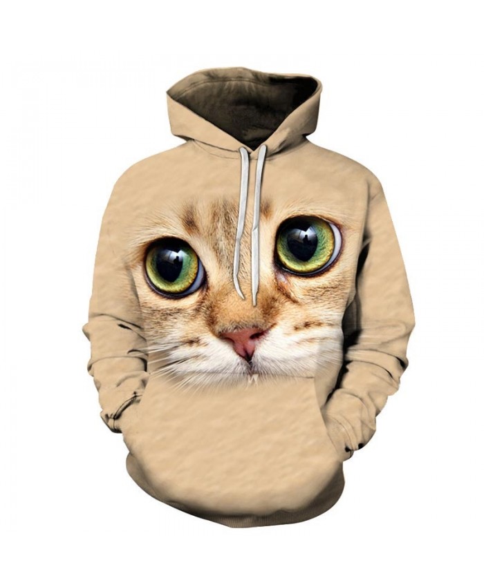 Sad Eyes Cat 3D Printed Mens Pullover Sweatshirt Pullover Casual Hoodie Men Streetwear Sweatshirt 2021 New Hoodie
