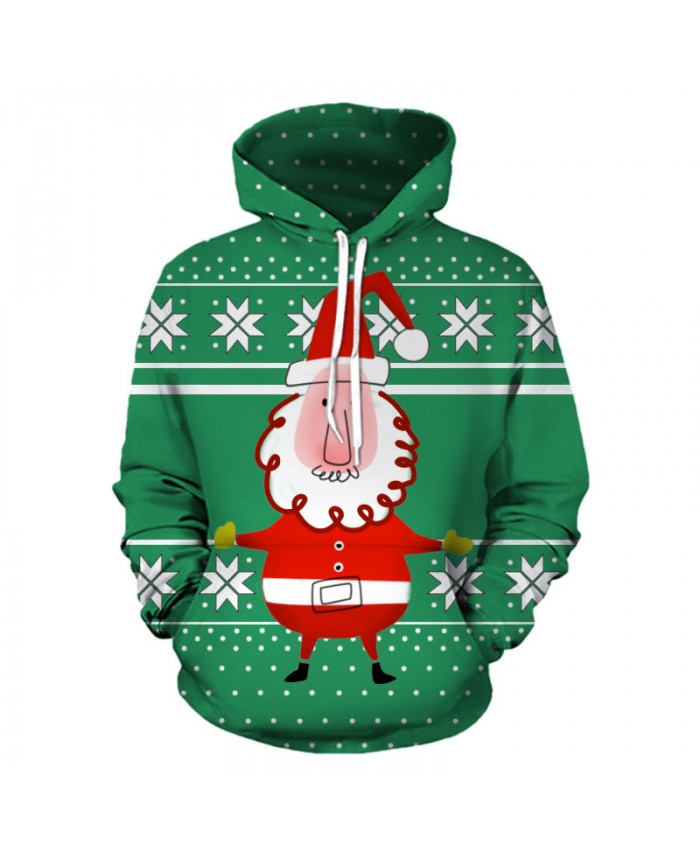 Santa Claus Green Hoodies 3D Sweatshirts Men Women Hoodie Print Couple Tracksuit Hooded Hoody Clothing