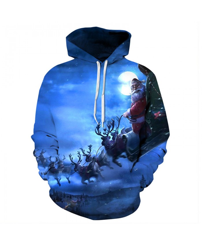 Santa Claus is on the road in Christmas Eve Hoodies 3D Sweatshirts Men ...