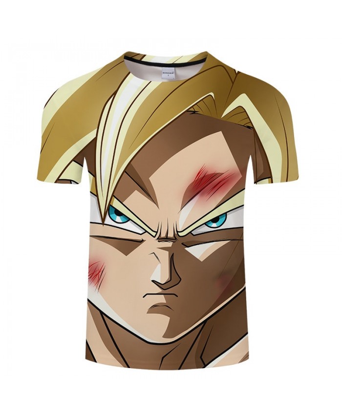 Scar On The Face Cartoon Goku Dragon Ball 3D Print Men tshirt Anime Casual Summer Short Sleeve Male O-neck Drop Ship