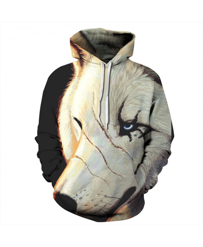 Scarf White Wolves Print Fashion Hoodies Fall Pullovers Neutral Hoodies Sweatshirts Men Women Casual Pullover Sportswear