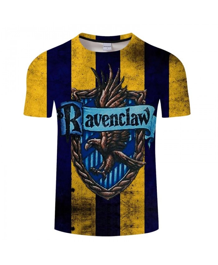 School Badge Ravenclaw Movie 3D Printed Men tshirt Crossfit Shirt Casual Summer Short Sleeve Male tshirt Brand Men
