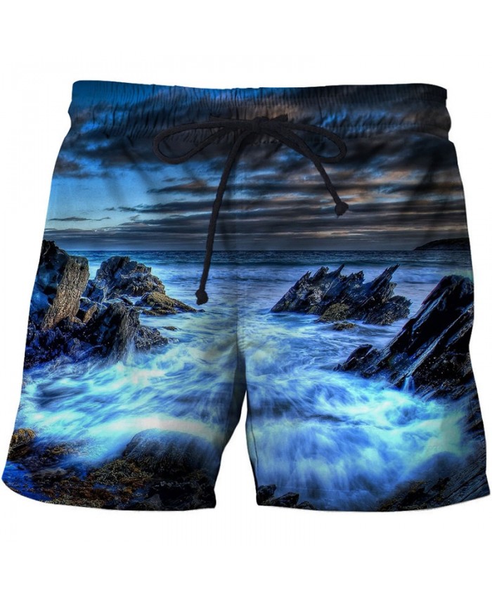 Sea Reef Men Board Shorts 3D Print Men Shorts Casual Summer Cool Men Elastic Waist Male Fitness Shorts Drop Ship