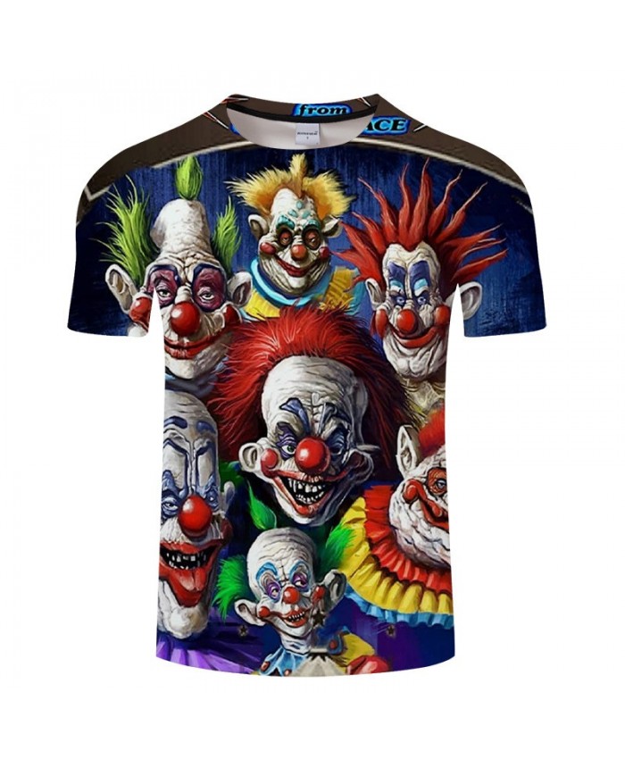 Seven Clowns 3D Print tshirt Men tshirt Summer Casual Short Sleeve Male Quick Dry Breathable O-neck Drop Ship